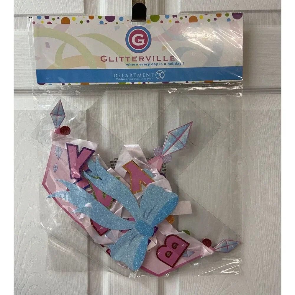 Dept 56 Glitterville Happy Birthday Princess Paper Banner Garland in Package